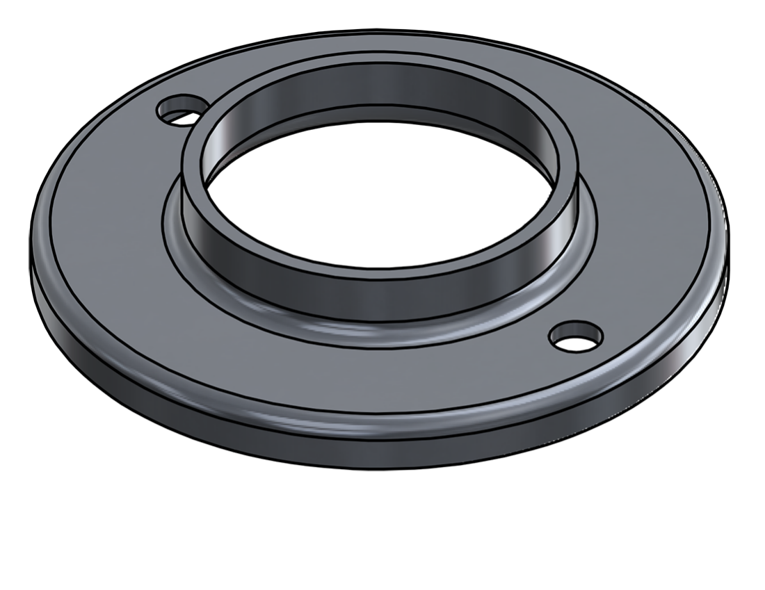 Picture of #RF2502-AL - ALUMINUM 2 1/2" TUBE RAISED BASE FLANGE