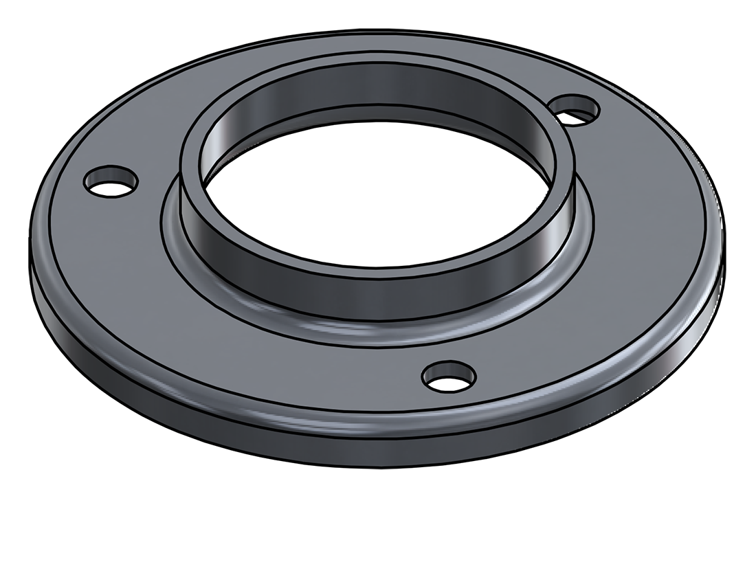 Picture of #RF2503-AL - ALUMINUM 2 1/2" TUBE RAISED BASE FLANGE