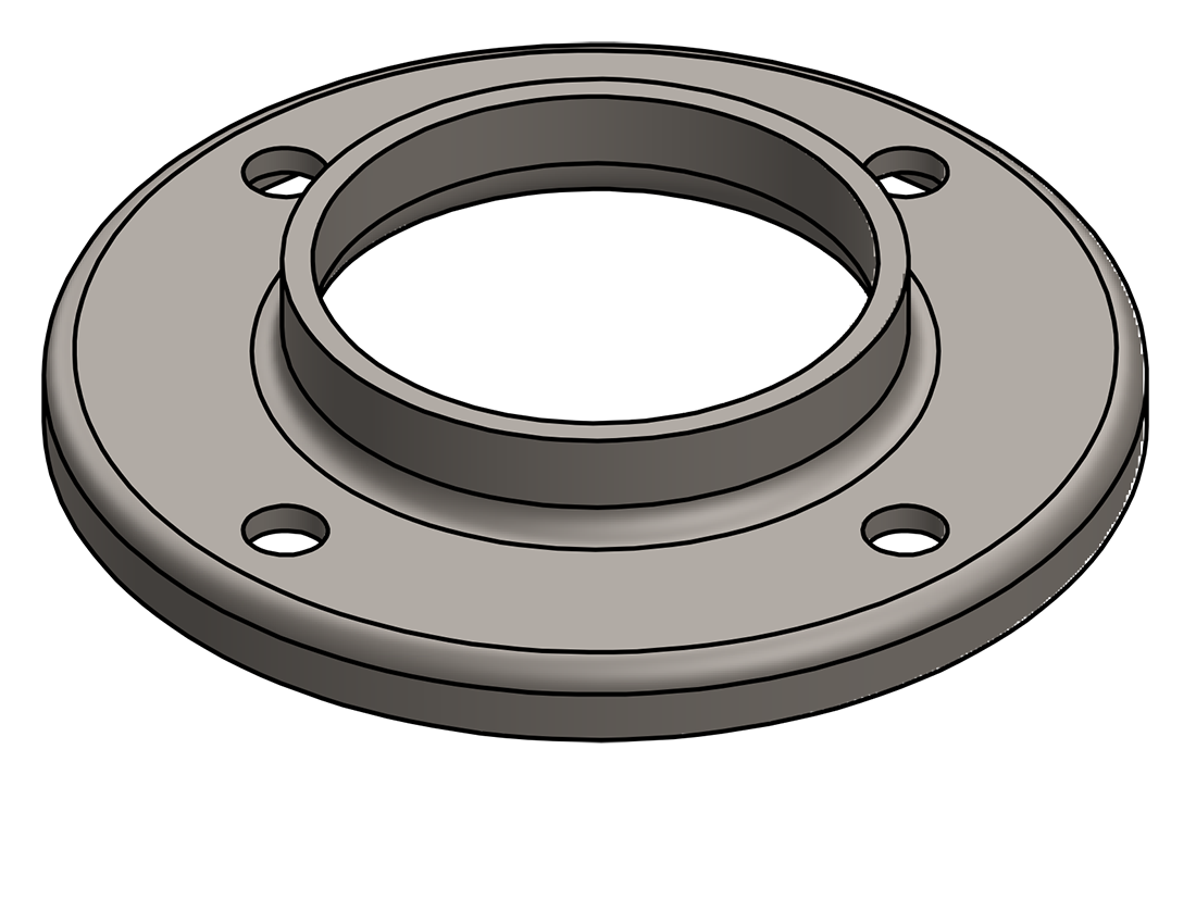 Picture of #RF2504 - STEEL 2 1/2" TUBE RAISED BASE FLANGE