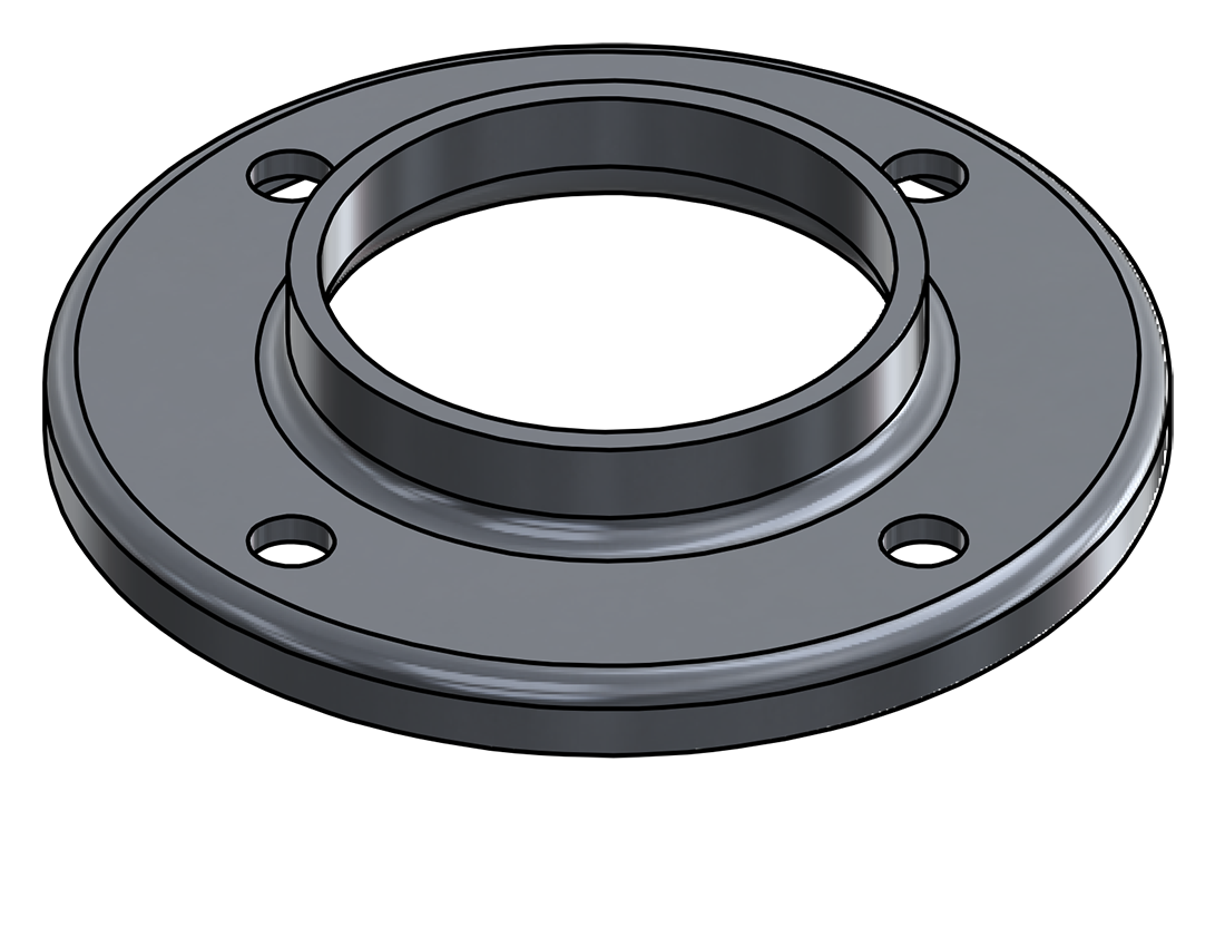 Picture of #RF2504-AL - ALUMINUM 2 1/2" TUBE RAISED BASE FLANGE