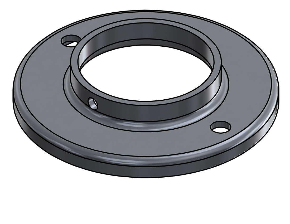 Picture of #RF2506-AL - ALUMINUM 2 1/2" TUBE RAISED BASE FLANGE