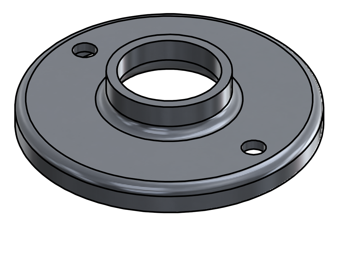 Picture of #RF1322-AL - ALUMINUM 1" PIPE RAISED BASE FLANGE