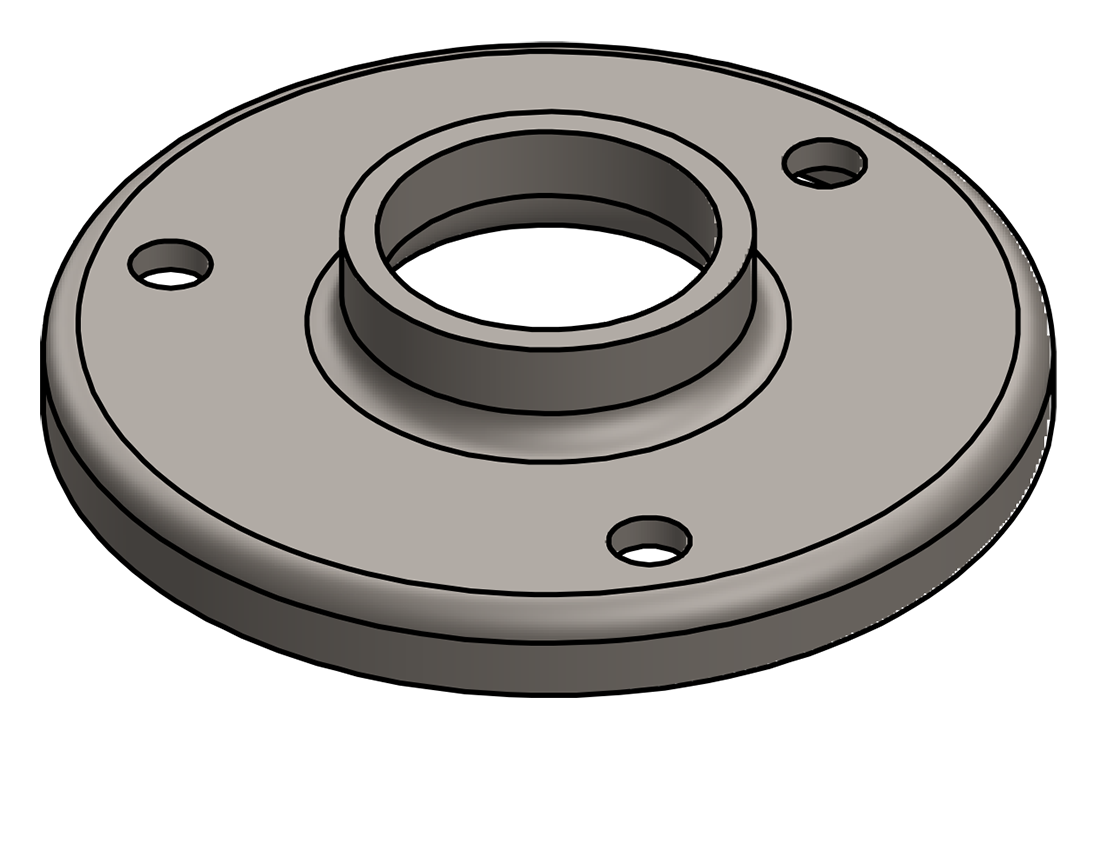 Picture of #RF1323 - STEEL 1" PIPE RAISED BASE FLANGE