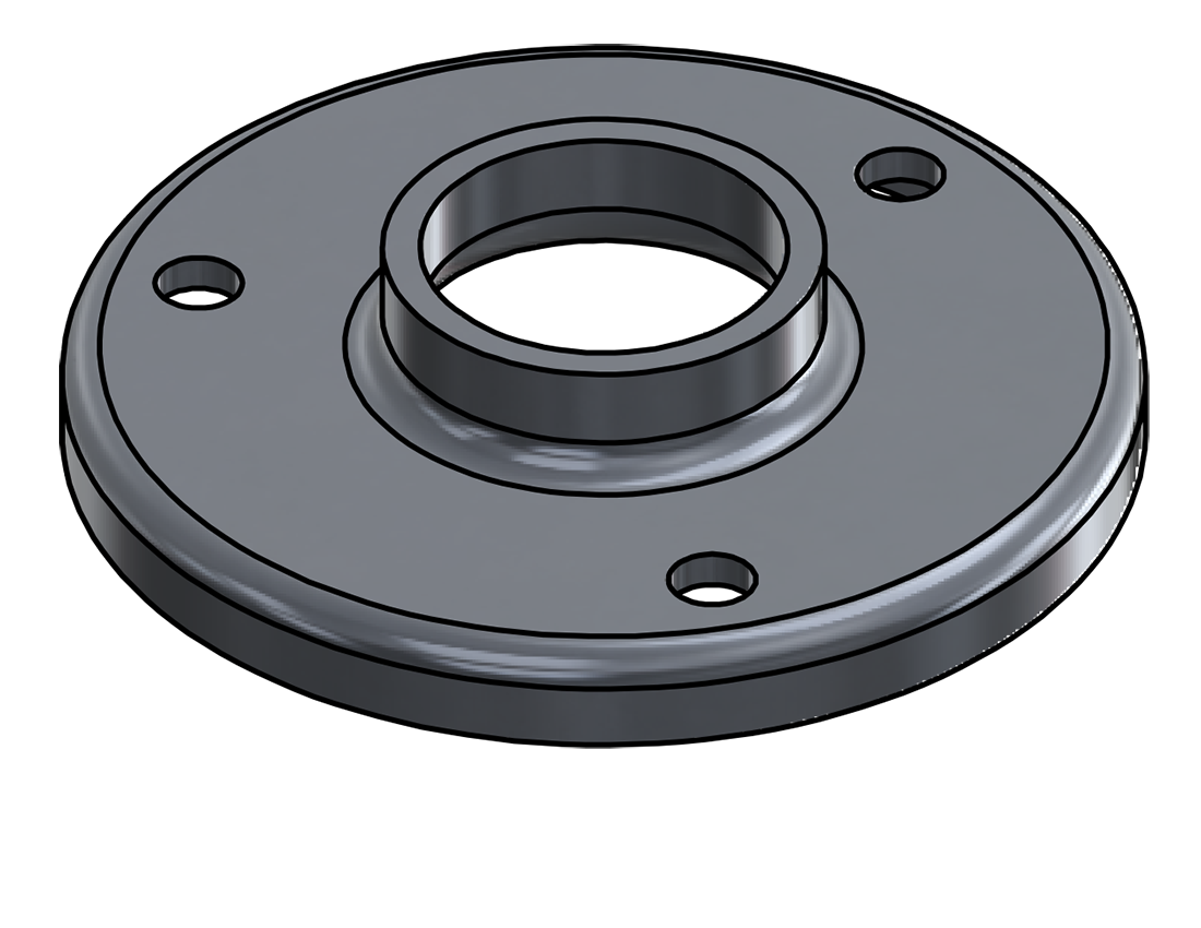 Picture of #RF1323-AL - ALUMINUM 1" PIPE RAISED BASE FLANGE