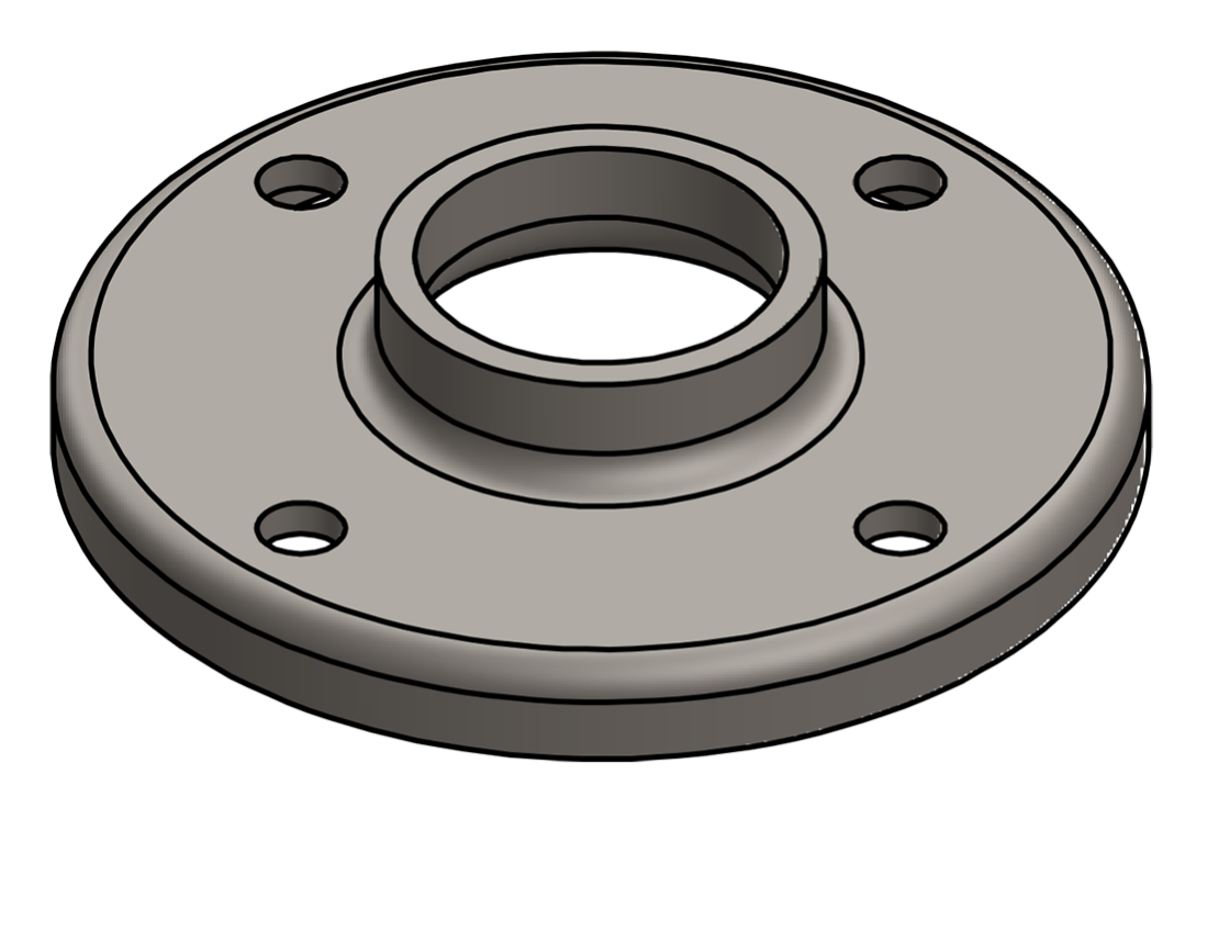 Picture of #RF1324 - STEEL 1" PIPE RAISED BASE FLANGE