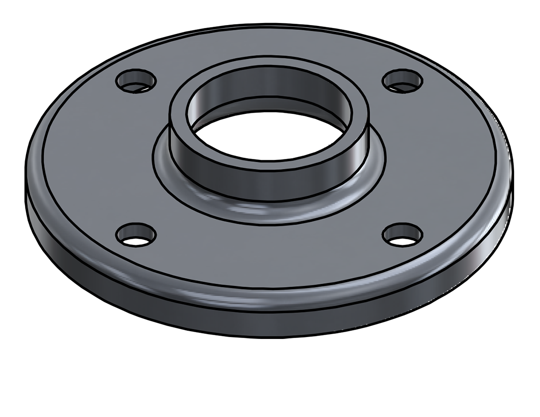 Picture of #RF1324-AL - ALUMINUM 1" PIPE RAISED BASE FLANGE