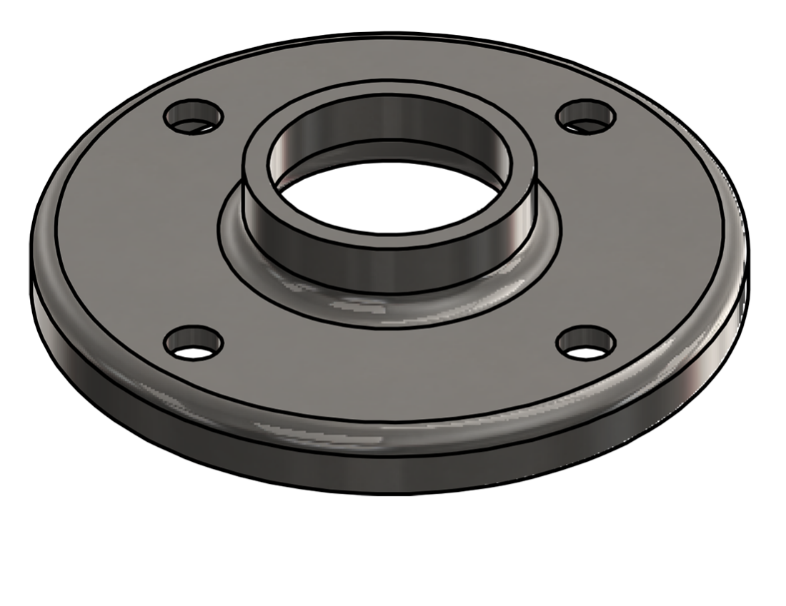 Picture of #RF1324-SS - STAINLESS STEEL 1" PIPE RAISED BASE FLANGE