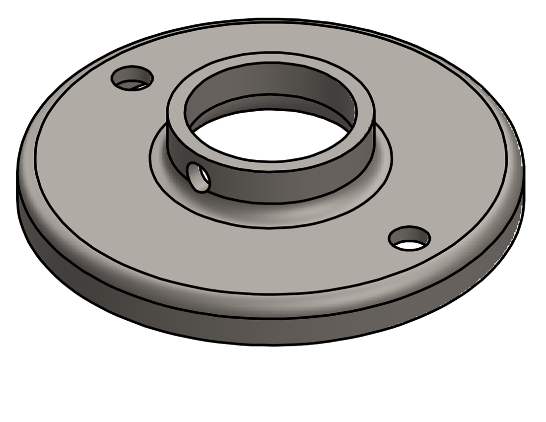 Picture of #RF1326 - STEEL 1" PIPE RAISED BASE FLANGE