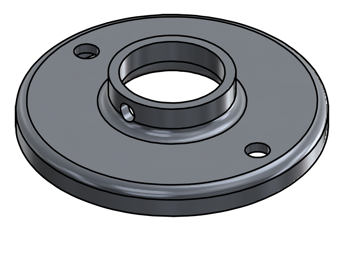 Picture of #RF1326-AL - ALUMINUM 1" PIPE RAISED BASE FLANGE