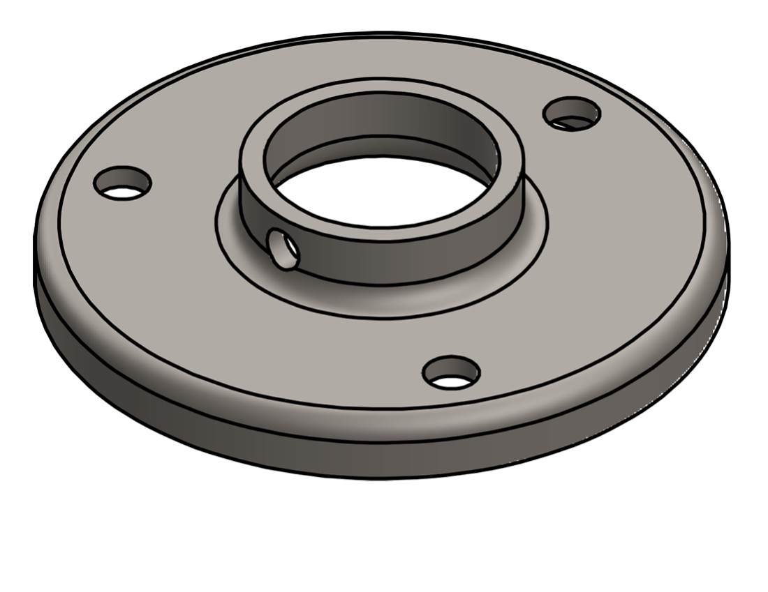 Picture of #RF1327 - STEEL 1" PIPE RAISED BASE FLANGE