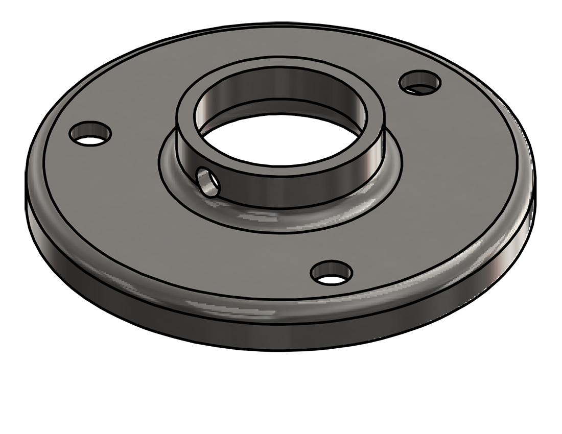 Picture of #RF1327-SS - STAINLESS STEEL 1" PIPE RAISED BASE FLANGE