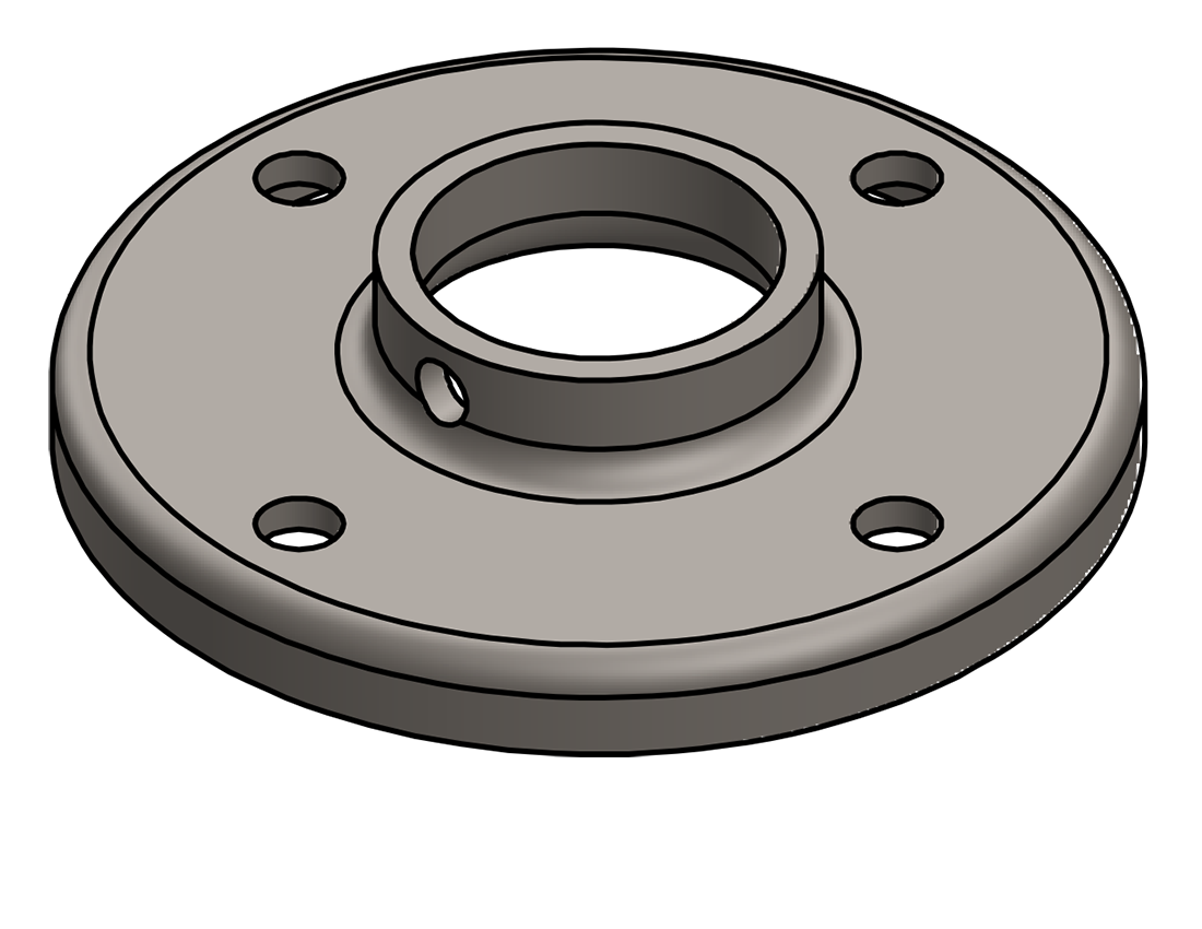 Picture of #RF1328 - STEEL 1" PIPE RAISED BASE FLANGE