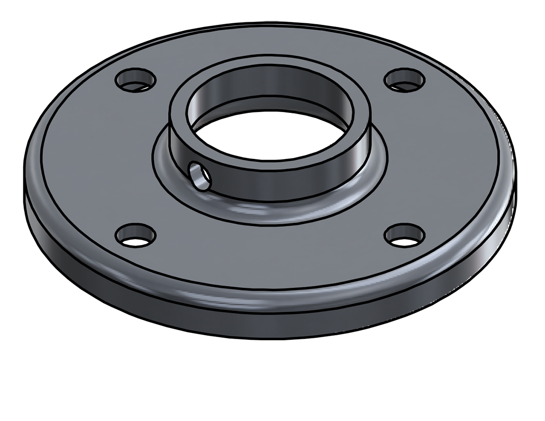 Picture of #RF1328-AL - ALUMINUM 1" PIPE RAISED BASE FLANGE