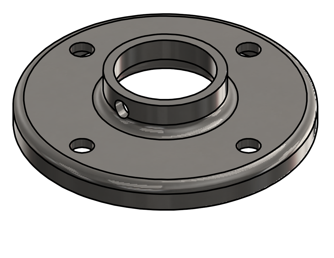 Picture of #RF1328-SS - STAINLESS STEEL 1" PIPE RAISED BASE FLANGE