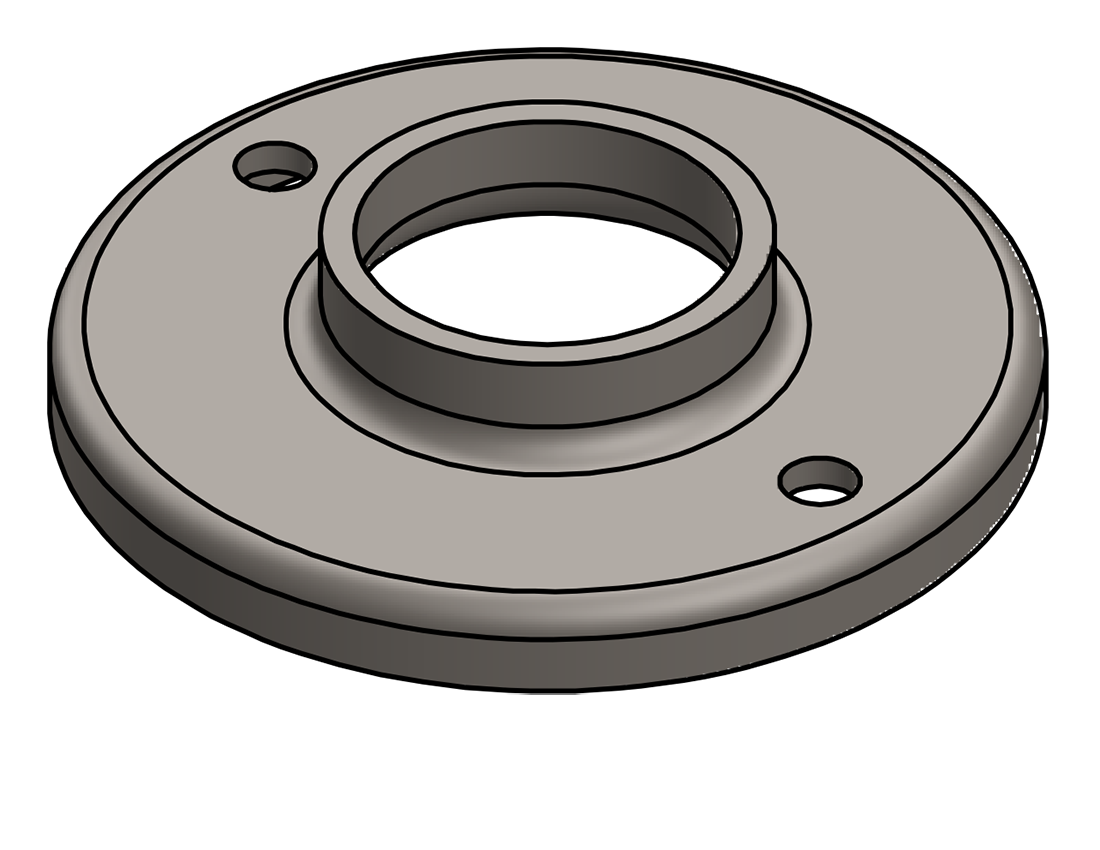 Picture of #RF1502 - STEEL 1 1/2" TUBE RAISED BASE FLANGE