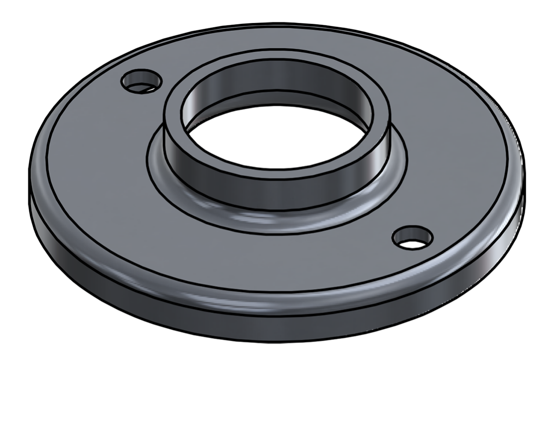 Picture of #RF1502-AL - ALUMINUM 1-1/2" TUBE RAISED BASE FLANGE