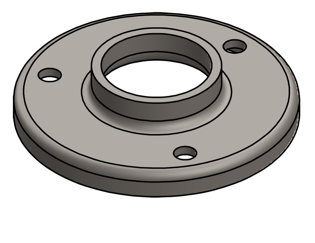 Picture of #RF1503 - STEEL 1-1/2" TUBE RAISED BASE FLANGE