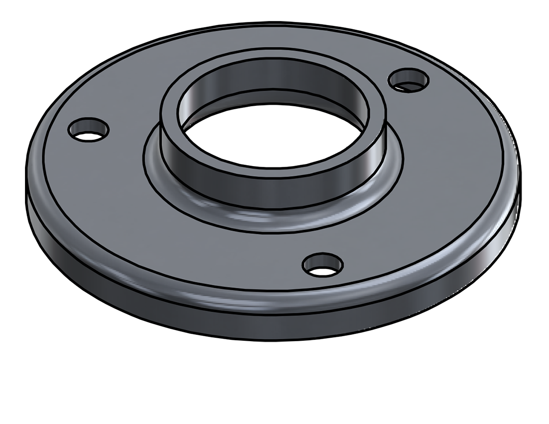 Picture of #RF1503-AL - ALUMINUM 1-1/2" TUBE RAISED BASE FLANGE