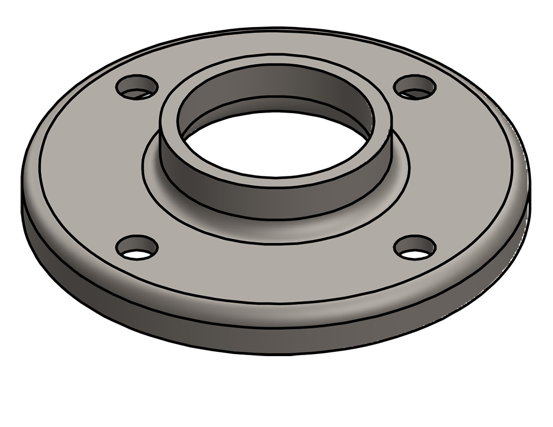 Picture of #RF1504 - STEEL 1 1/2" TUBE RAISED BASE FLANGE