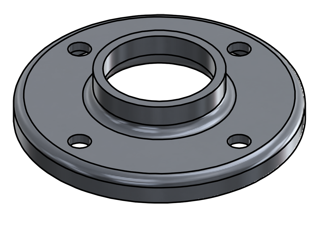 Picture of #RF1504-AL - ALUMINUM 1-1/2" TUBE RAISED BASE FLANGE