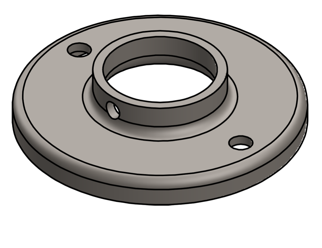 Picture of #RF1506 - STEEL 1 1/2" TUBE RAISED BASE FLANGE