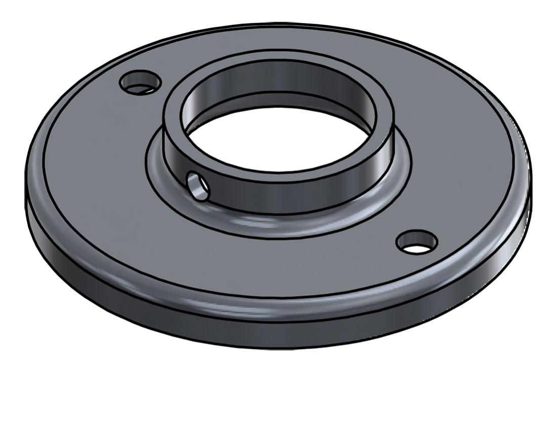 Picture of #RF1506-AL - ALUMINUM 1-1/2" TUBE RAISED BASE FLANGE