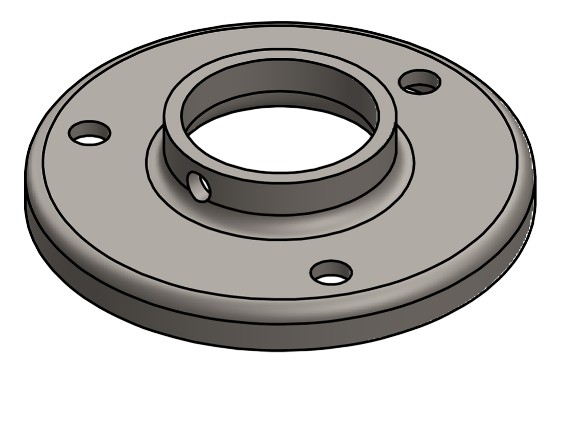 Picture of #RF1507 - STEEL 1 1/2" TUBE RAISED BASE FLANGE