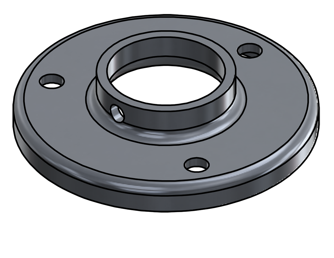 Picture of #RF1507-AL - ALUMINUM 1-1/2" TUBE RAISED BASE FLANGE