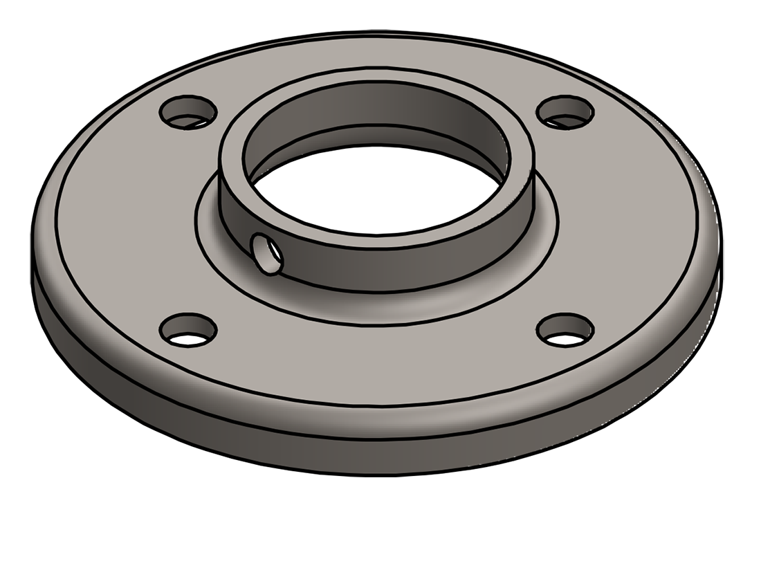 Picture of #RF1508 - STEEL 1 1/2" TUBE RAISED BASE FLANGE