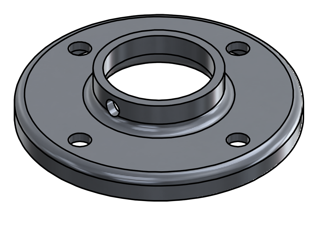 Picture of #RF1508-AL - ALUMINUM 1-1/2" TUBE RAISED BASE FLANGE