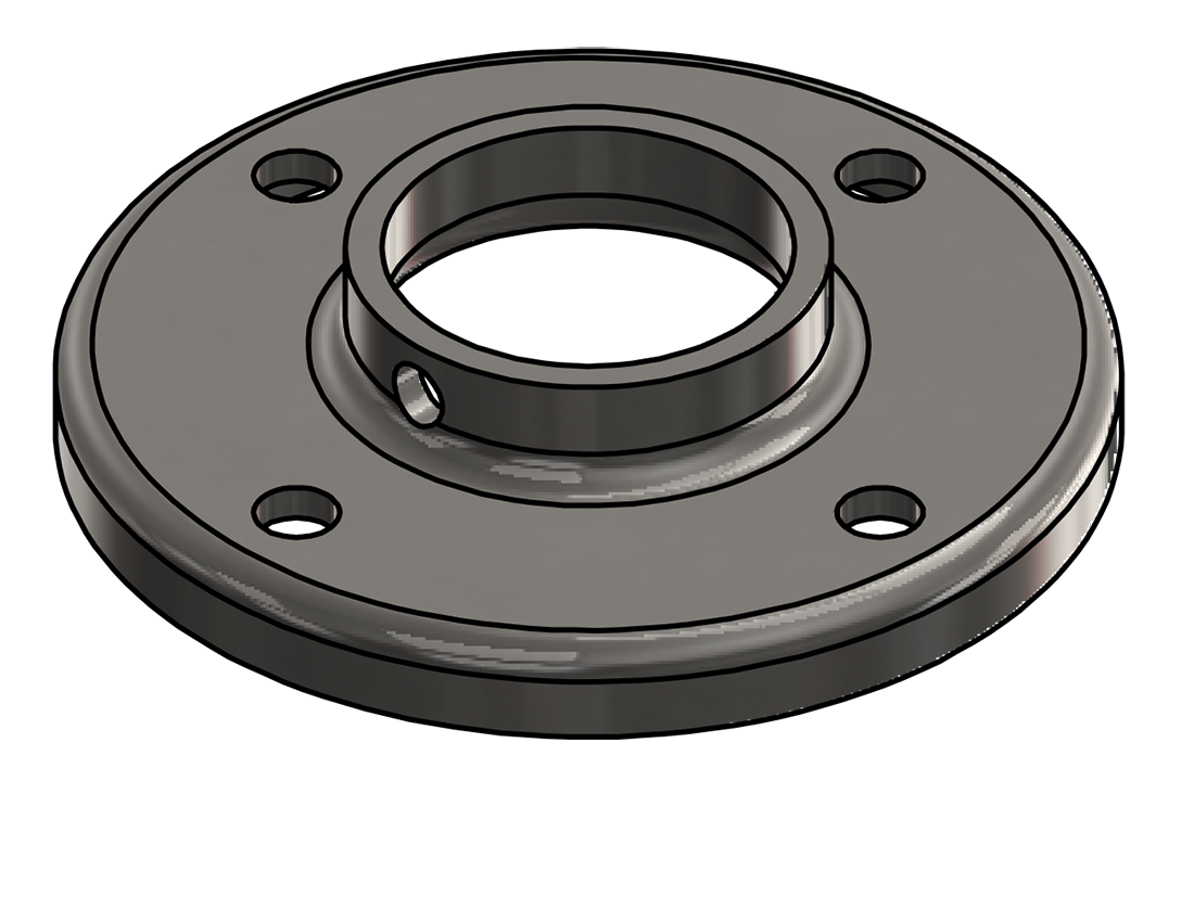 Picture of #RF1508-SS - STAINLESS STEEL 1 1/2" TUBE RAISED BASE FLANGE