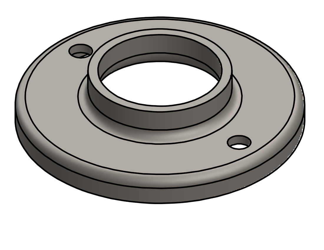 Picture of #RF1662 - STEEL 1-1/4" PIPE RAISED BASE FLANGE