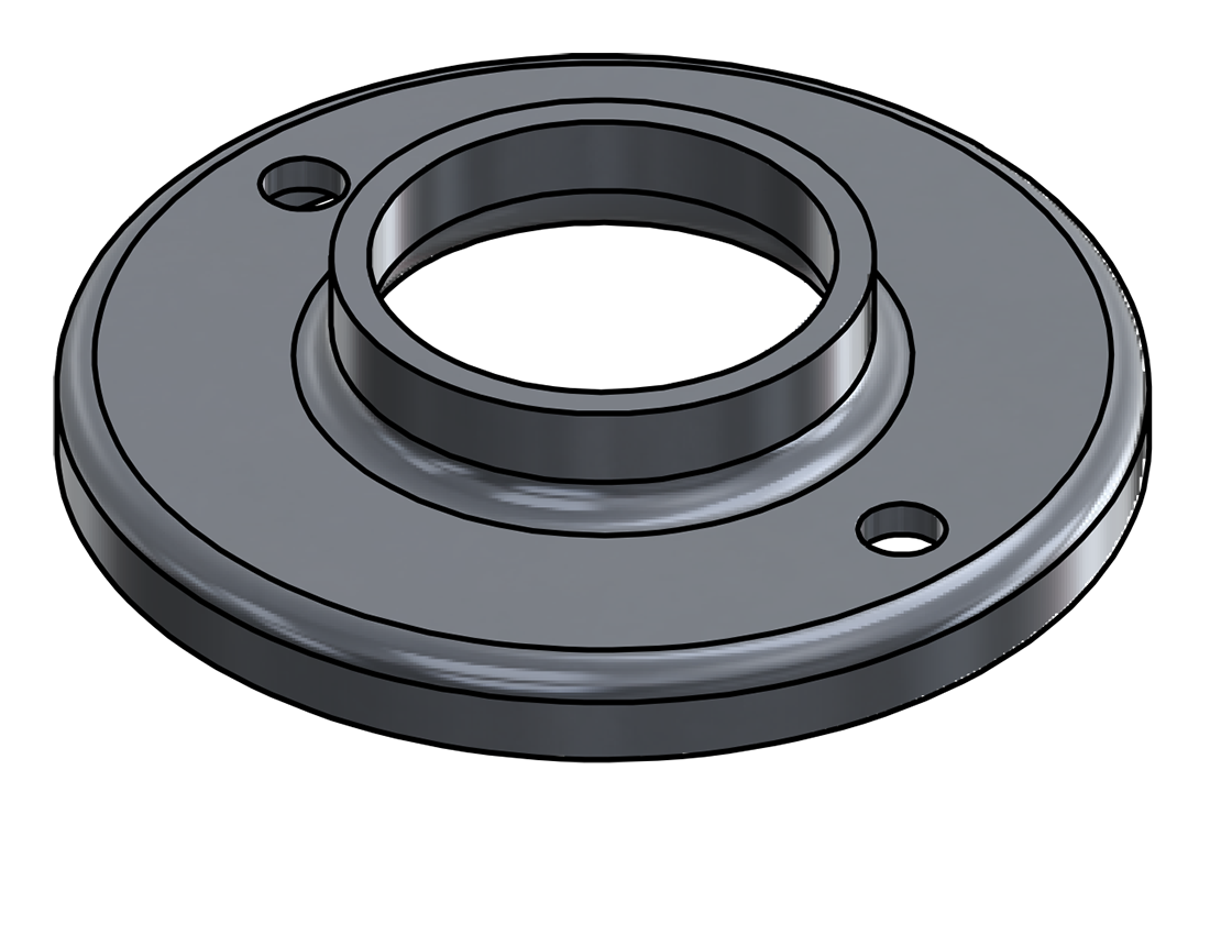 Picture of #RF1662-AL - ALUMINUM 1 1/4" PIPE RAISED BASE FLANGE