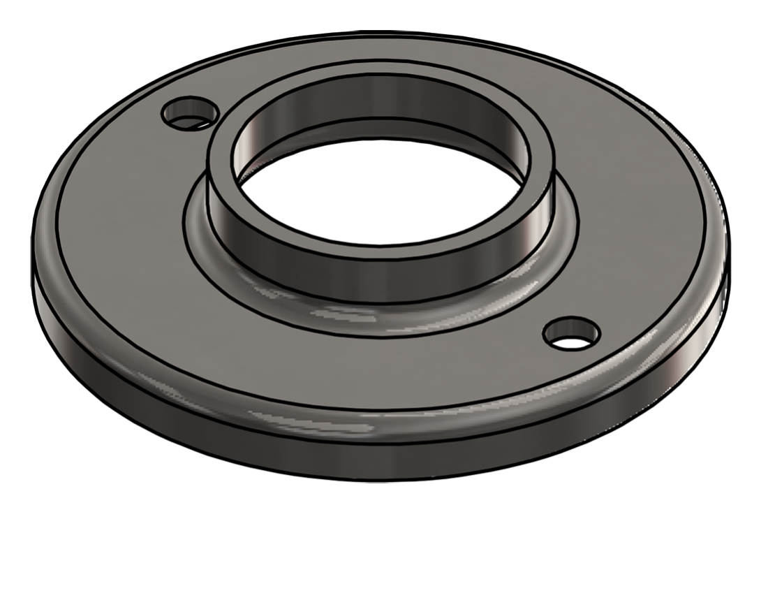 Picture of #RF1662-SS - STAINLESS STEEL 1 1/4" PIPE RAISED BASE FLANGE