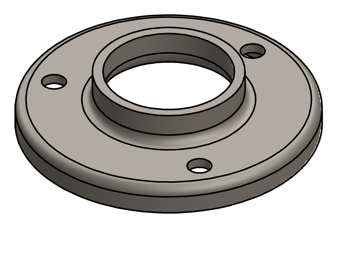 Picture of #RF1663 - STEEL 1-1/4" PIPE RAISED BASE FLANGE