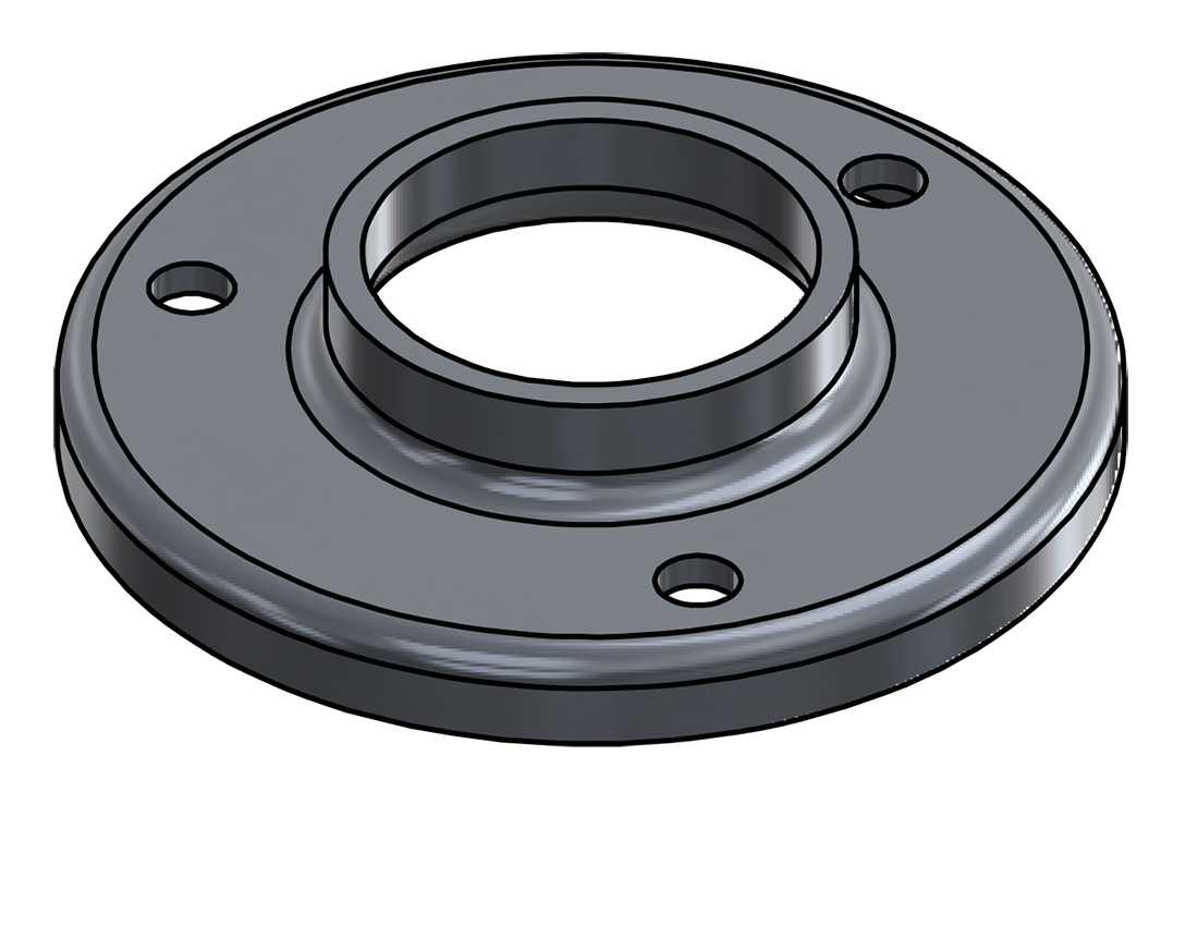 Picture of #RF1663-AL - ALUMINUM 1 1/4" PIPE RAISED BASE FLANGE