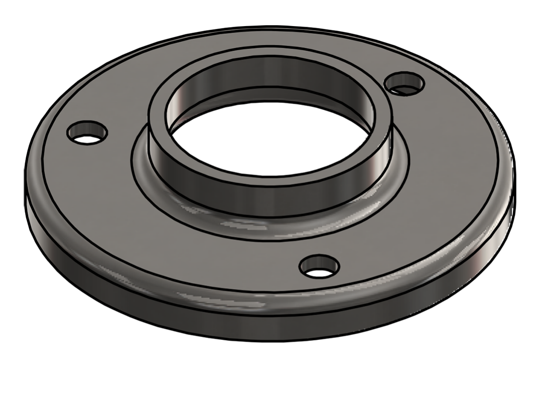 Picture of #RF1663-SS - STAINLESS STEEL 1 1/4" PIPE RAISED BASE FLANGE