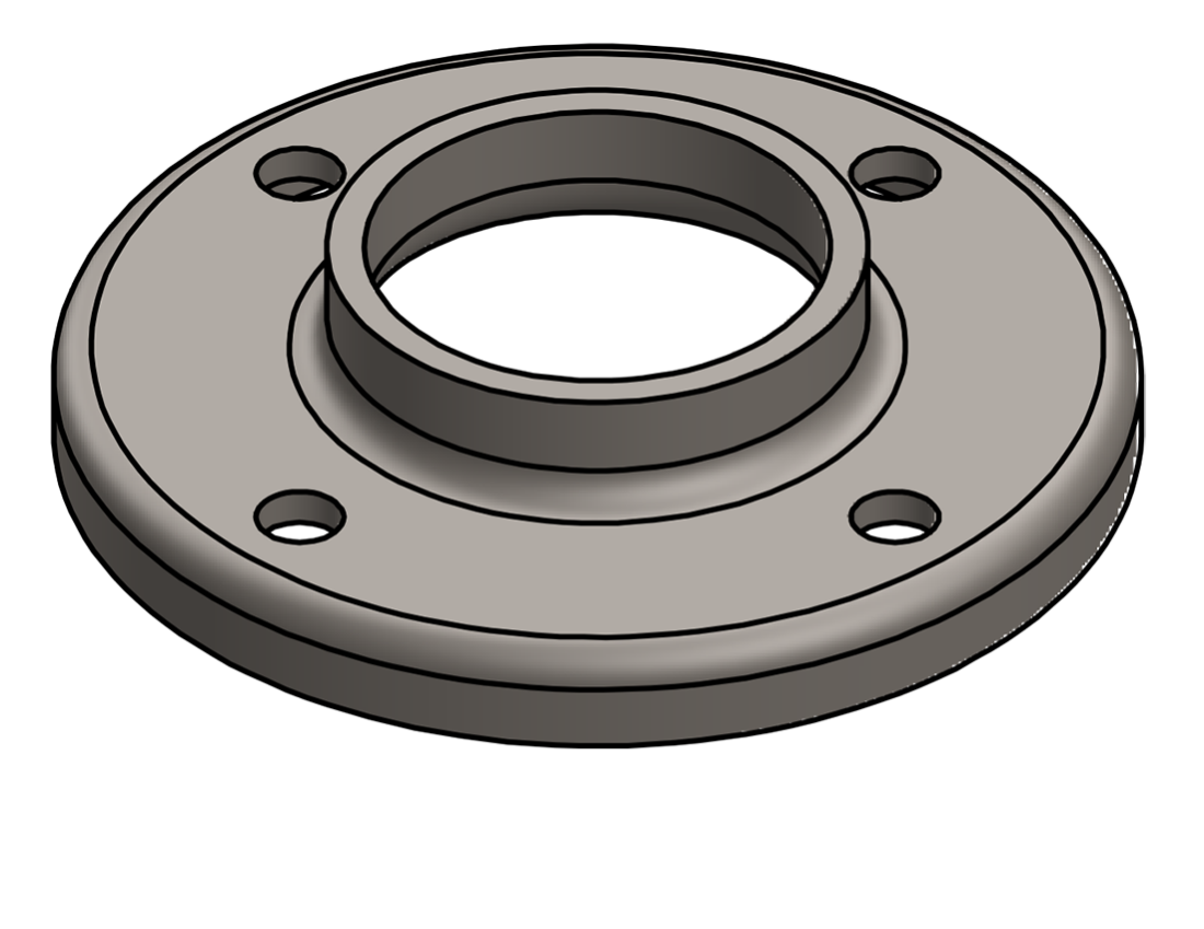 Picture of #RF1664 - STEEL 1-1/4" PIPE RAISED BASE FLANGE