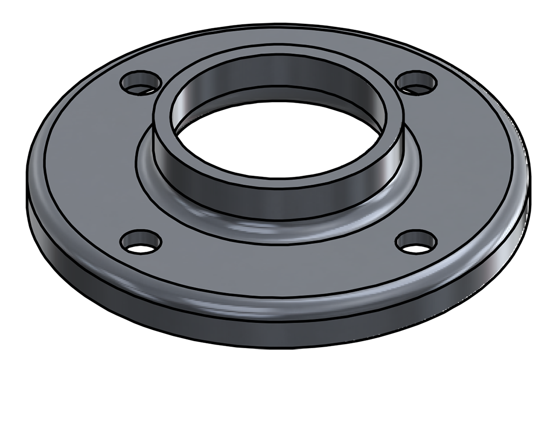 Picture of #RF1664-AL - ALUMINUM 1 1/4" PIPE RAISED BASE FLANGE