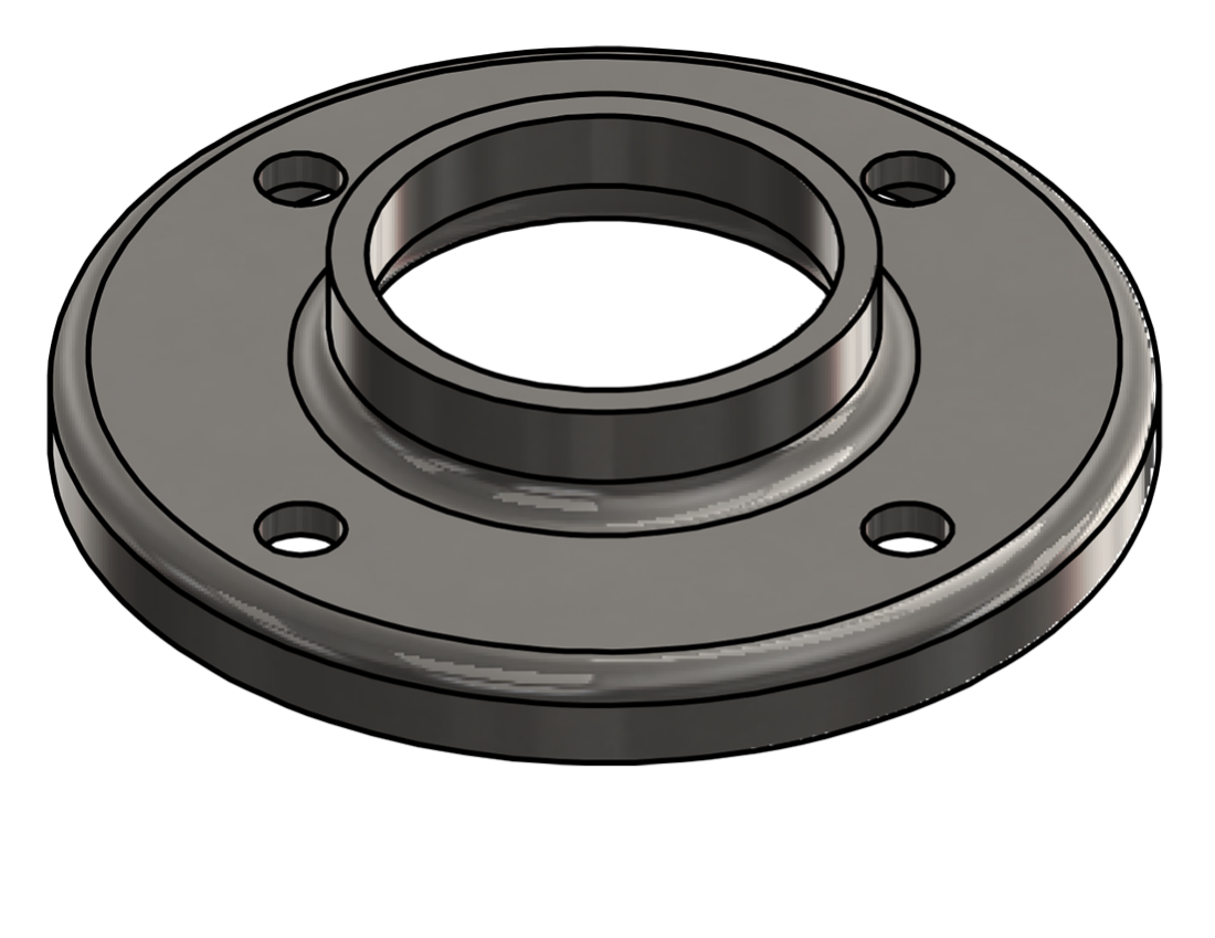 Picture of #RF1664-SS - STAINLESS STEEL 1 1/4" PIPE RAISED BASE FLANGE