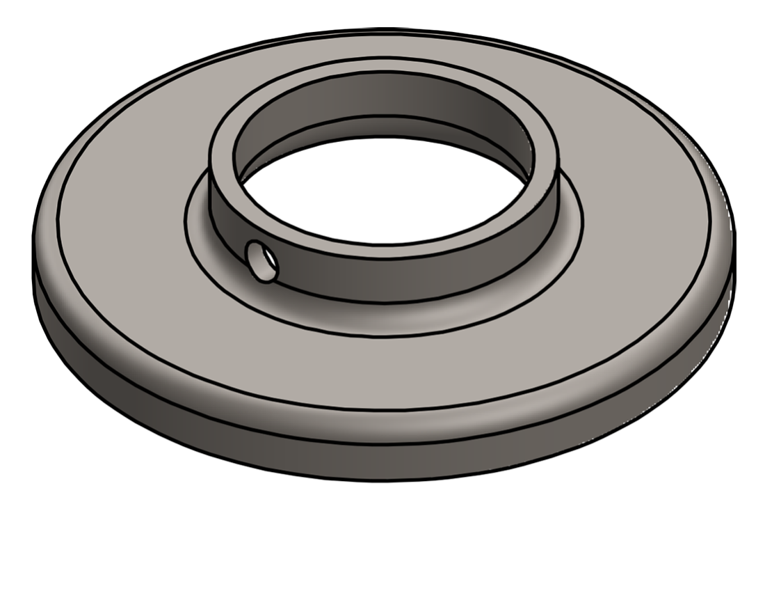 Picture of #RF1665 - STEEL 1-1/4" PIPE RAISED BASE FLANGE