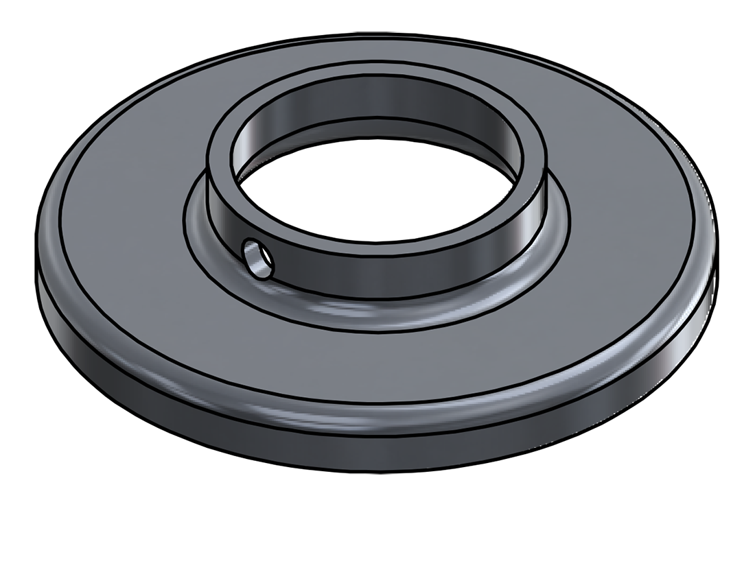 Picture of #RF1665-AL - ALUMINUM 1 1/4" PIPE RAISED BASE FLANGE