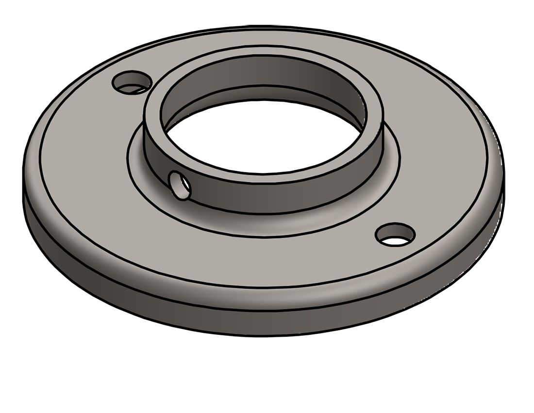 Picture of #RF1666 - STEEL 1-1/4" PIPE RAISED BASE FLANGE