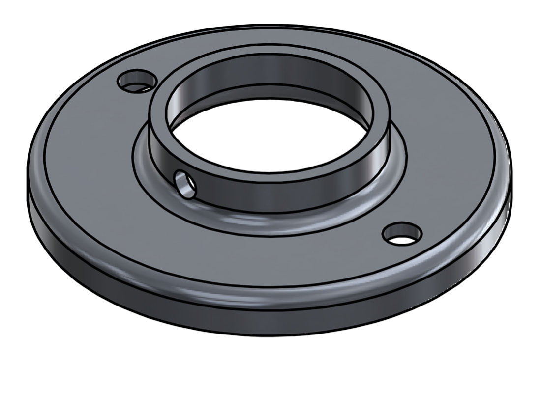 Picture of #RF1666-AL - ALUMINUM 1 1/4" PIPE RAISED BASE FLANGE