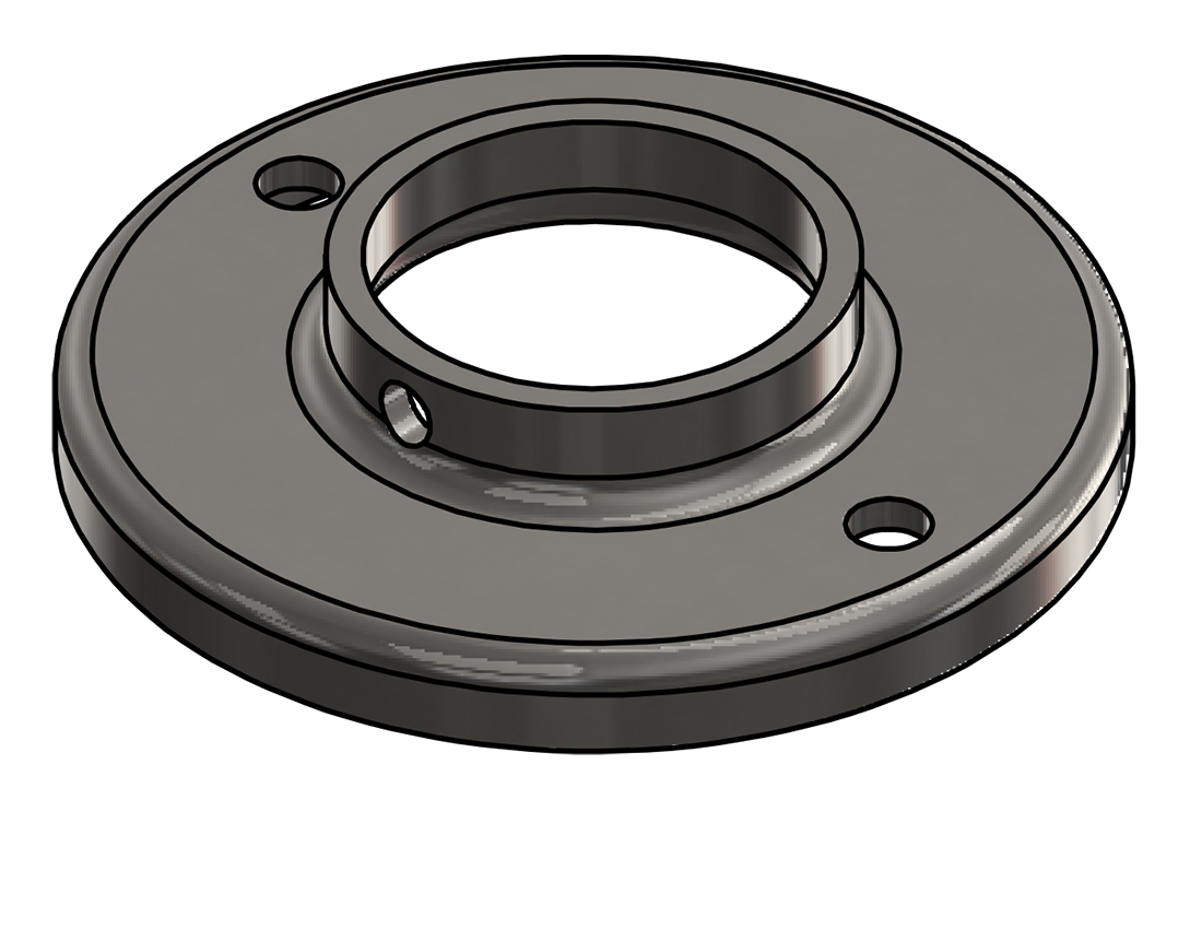 Picture of #RF1666-SS - STAINLESS STEEL 1 1/4" PIPE RAISED BASE FLANGE