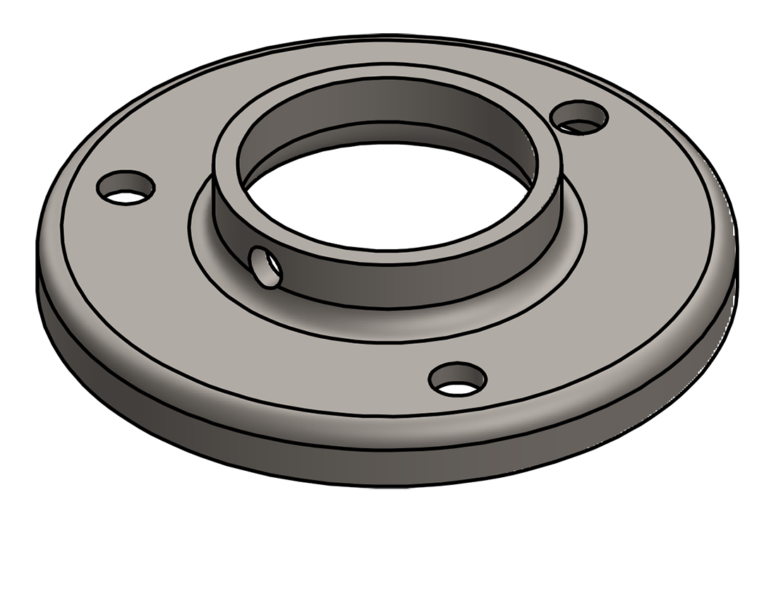 Picture of #RF1667 - STEEL 1-1/4" PIPE RAISED BASE FLANGE