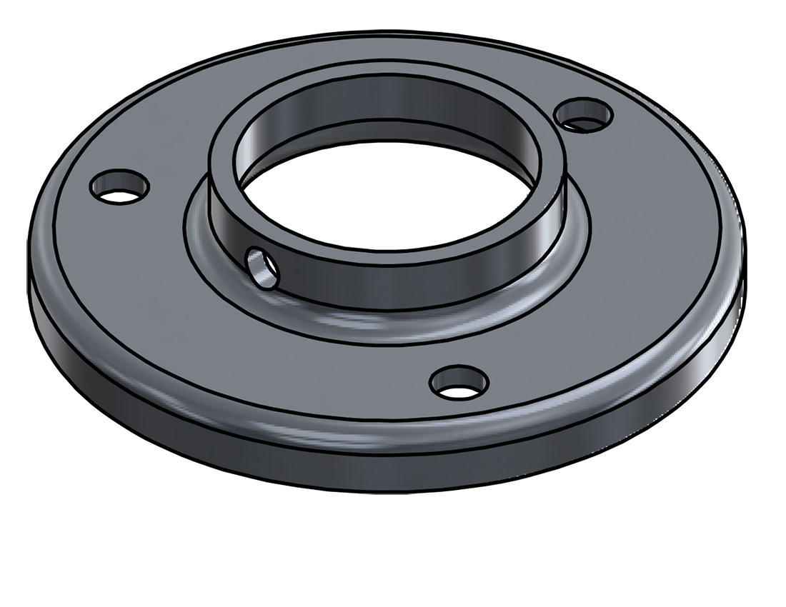 Picture of #RF1667-AL - ALUMINUM 1 1/4" PIPE RAISED BASE FLANGE