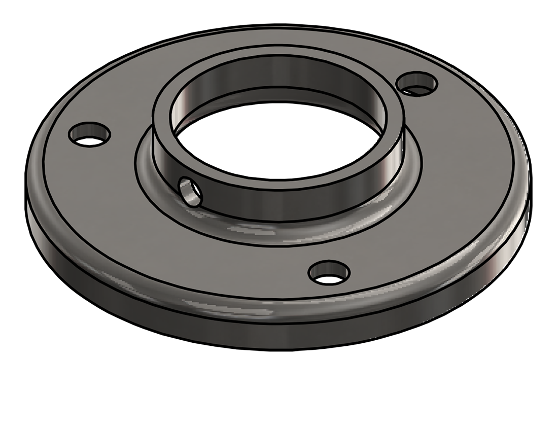 Picture of #RF1667-SS - STAINLESS STEEL 1 1/4" PIPE RAISED BASE FLANGE