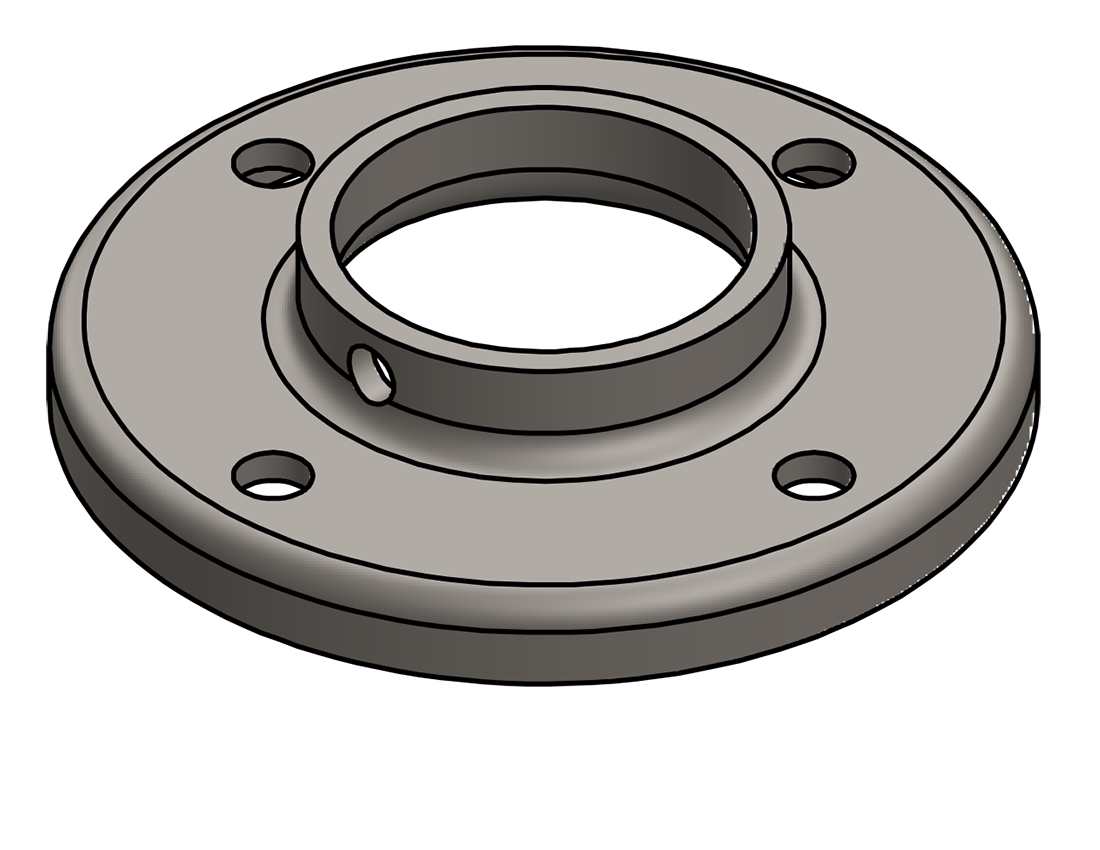 Picture of #RF1668 - STEEL 1-1/4" PIPE RAISED BASE FLANGE