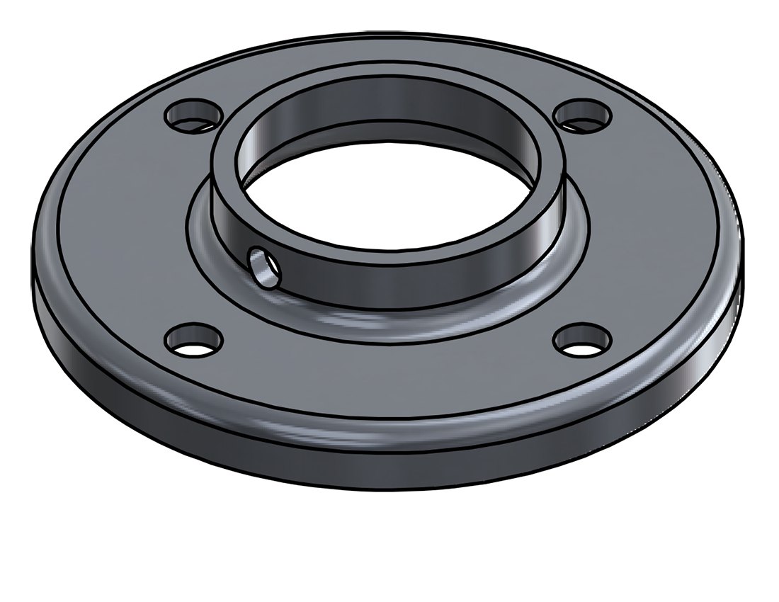 Picture of #RF1668-AL - ALUMINUM 1 1/4" PIPE RAISED BASE FLANGE